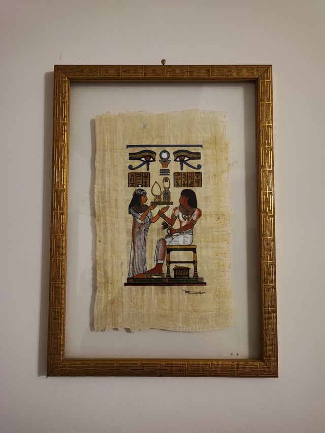 Quadro Papiro egizio in cornice dorata