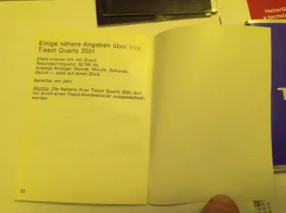 libretti istruzioni Tissot quartz vintage