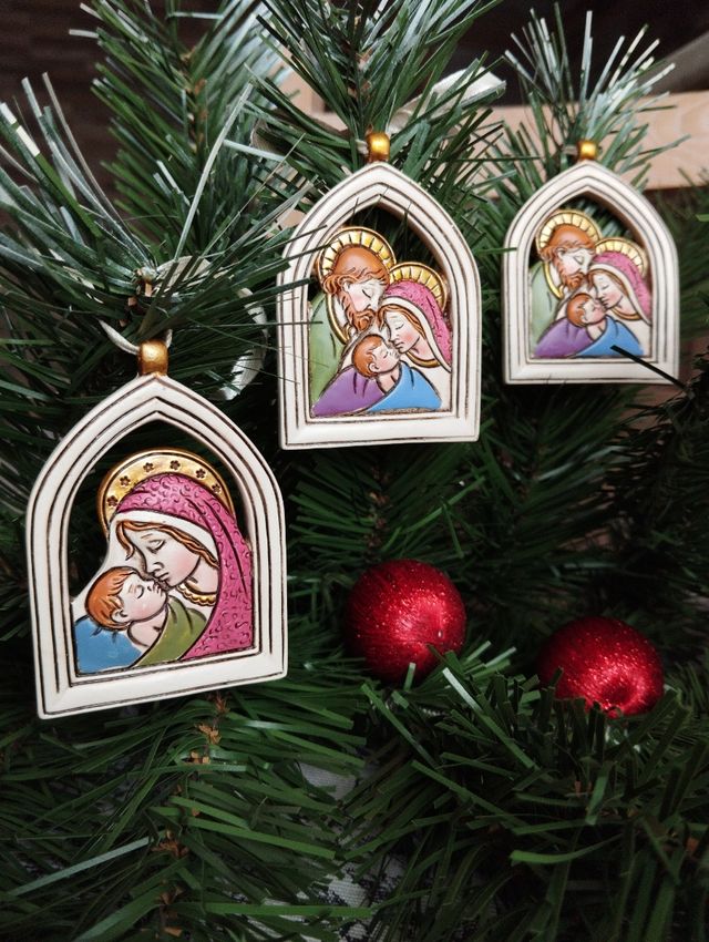 10 decorazio natale Sacra famiglia albero natività