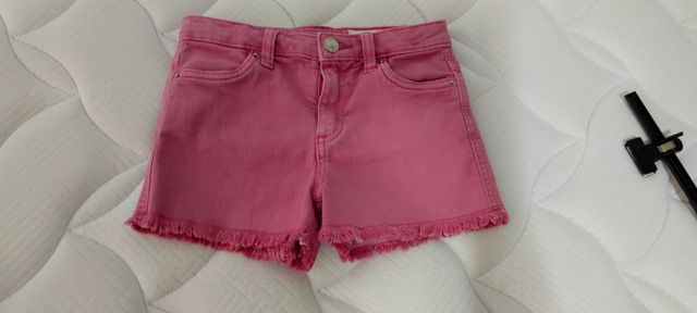 Short vaquero rosa niña