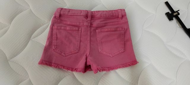 Short vaquero rosa niña