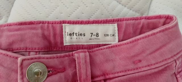 Short vaquero rosa niña