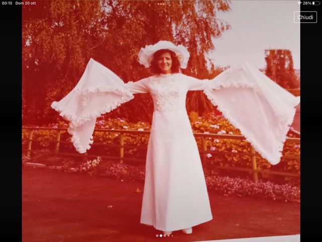 Vestito da sposa in raso e schiffon anni 70