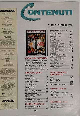 Rivista FARE MUSICA 116 1990 Lucio Dalla