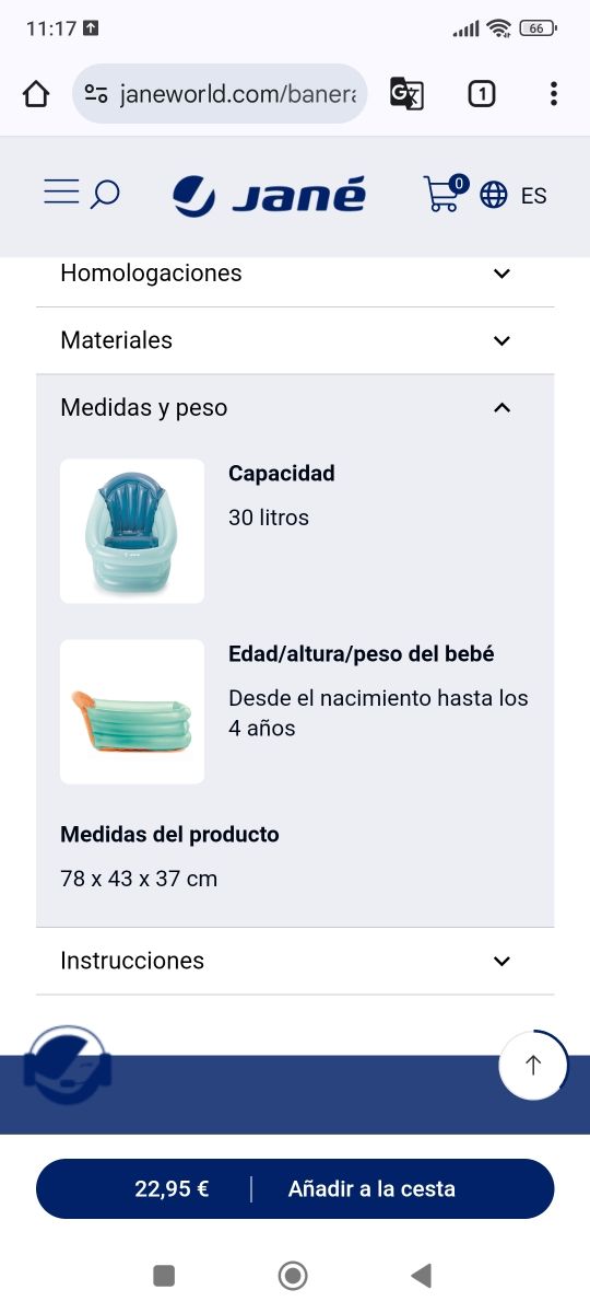 Bañera hinchable jane