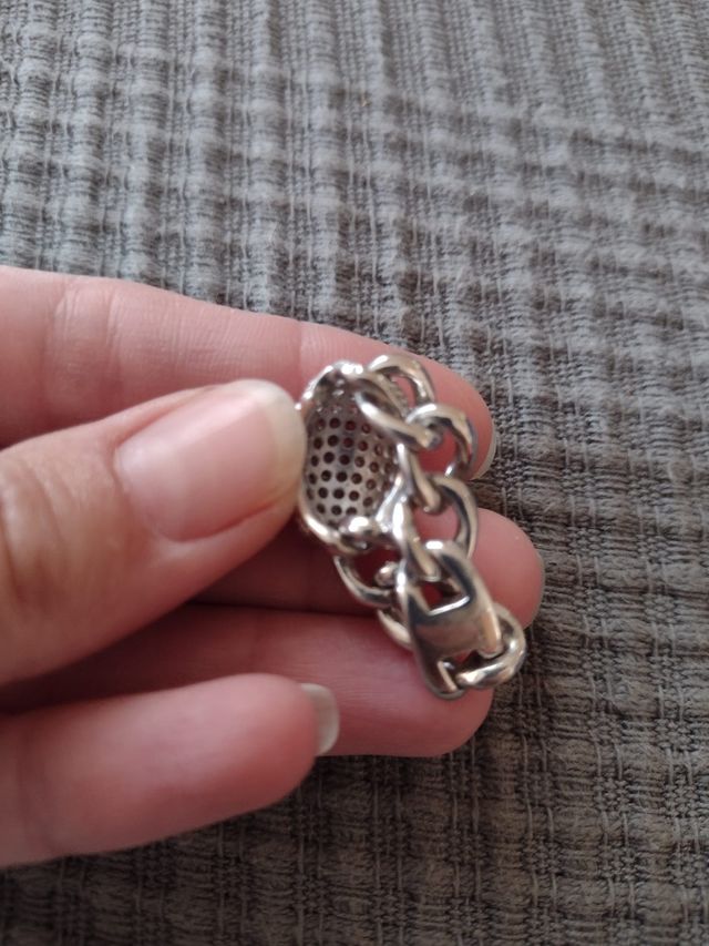 Anillo plata piedras y cadena