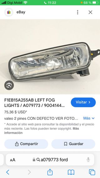 Antiniebla delantero derecho ford focus 3. 2012-17