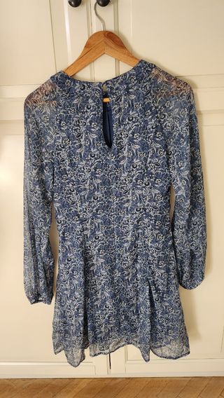 Vestido azul gasa talla S. Hug & Clau.