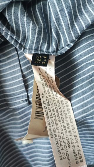 Camisa mujer rayas gris y blanca 
