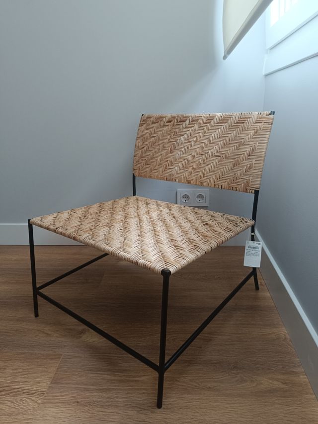 Silla zara home ratán y metal