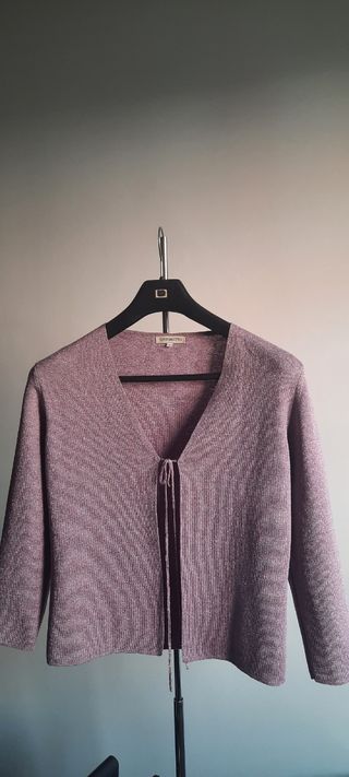 Chaqueta fiesta malva con hilo plateado