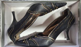 Zapato tacón mujer piel negra talla 37