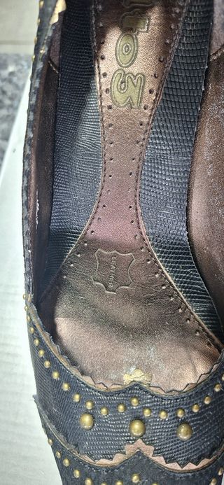 Zapato tacón mujer piel negra talla 37