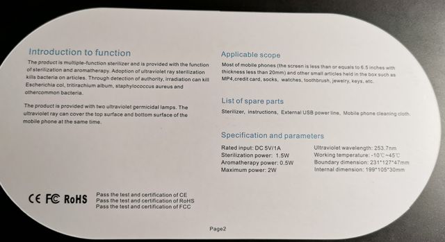 Sterilizzatore UV multifunzione (x smartphone)