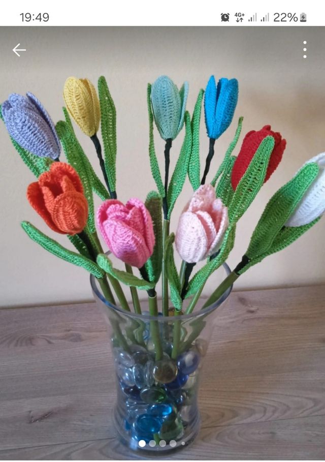 Tulipano lavorato ad uncinetto