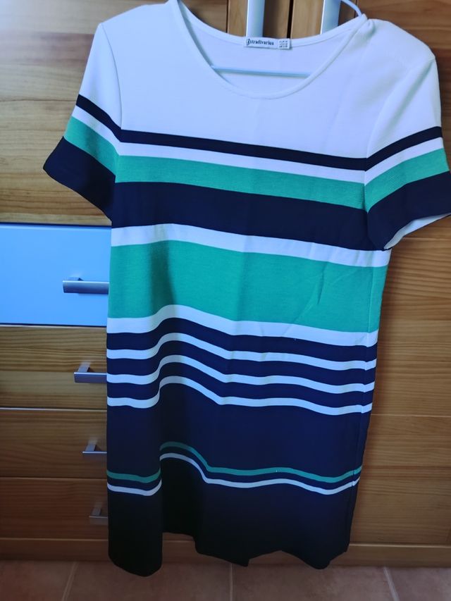 Vestido verde y blanco