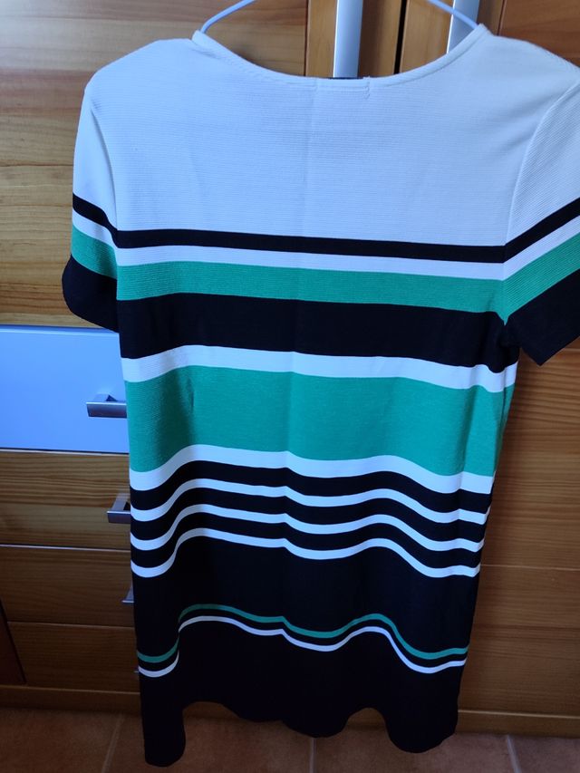 Vestido verde y blanco