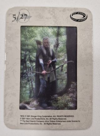 Figura Legolás y cromo transparente