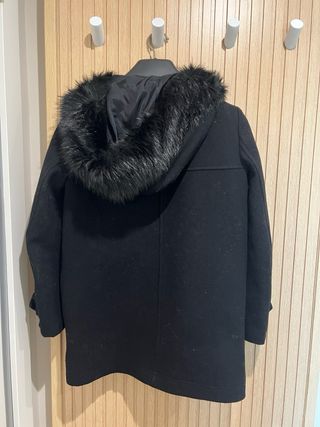 Abrigo negro lana XS mango