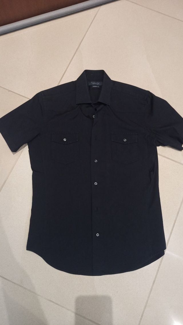 Camicia Zara 1+1 nera manica corta + Regalo