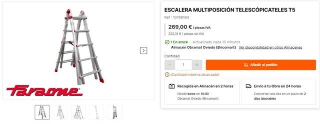 Escalera telescopica 6m