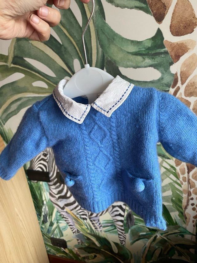 Conjunto azul punto bebé 3 meses