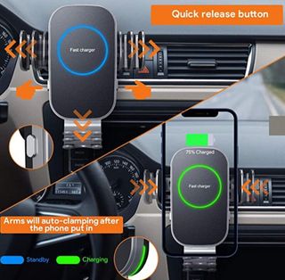Supporto per caricabatterie da auto Qi