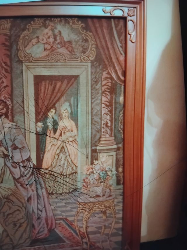 Poltrona in stile con seduta in broccato