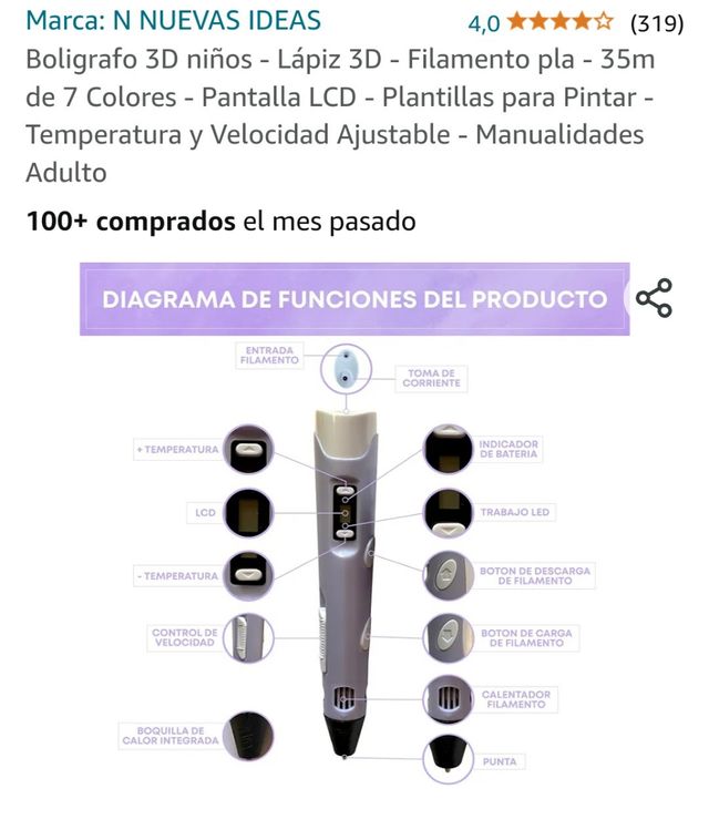 Bolígrafo tres 3D