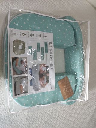 Cojín lactancia gemelar azul