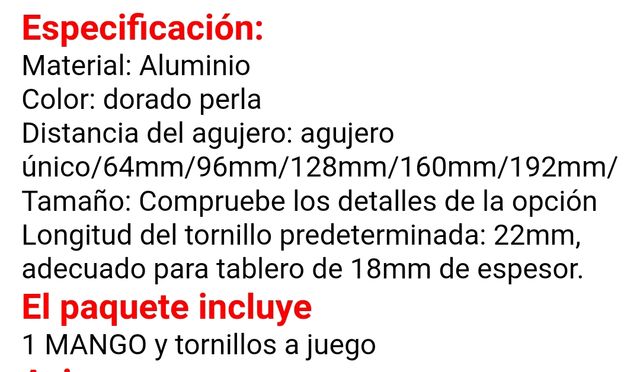 8 Tiradores para muebles