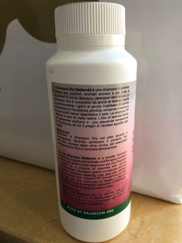 Shampoo secco animali Baldecchi