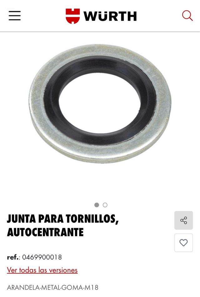 Arandela metal goma varias medidas