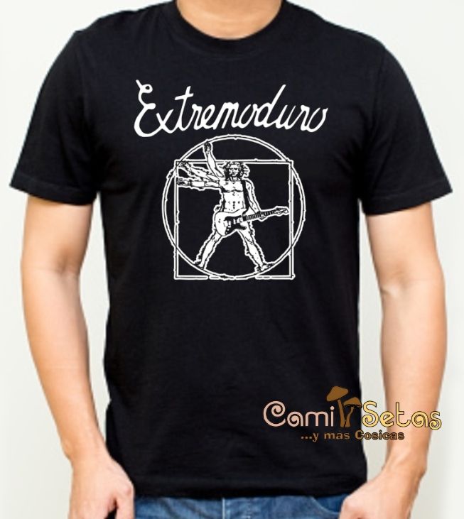 Camiseta Extremoduro Vitruvio con guitarra de segunda mano por
