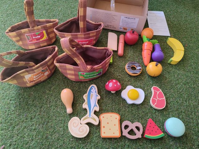 Comida juguete madera cortar NUEVA