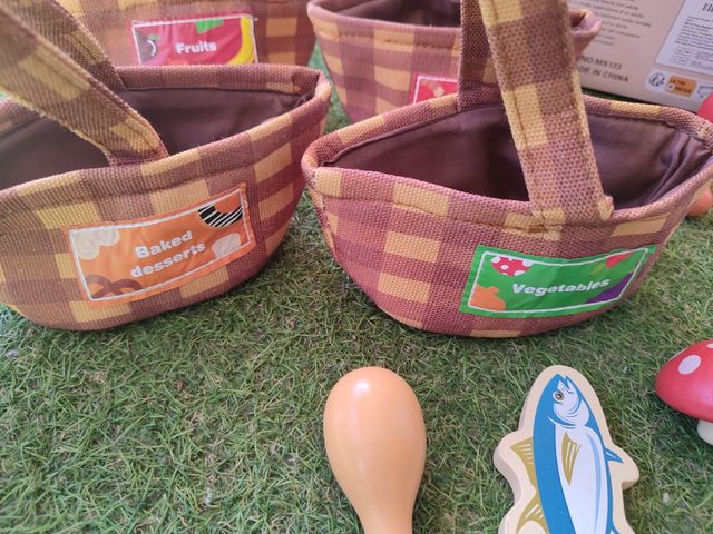 Comida juguete madera cortar NUEVA