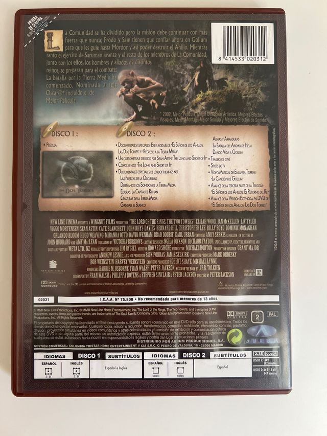 El señor de los anillos + Extra DVD Video