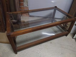 Mesa centro madera y cristal