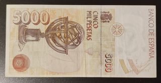 Billete de 5000 pts serie 4D