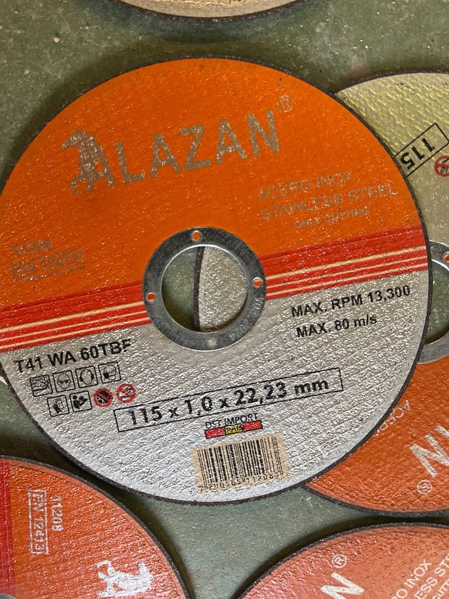 lote de 100 discos de 115x1mm acero inox