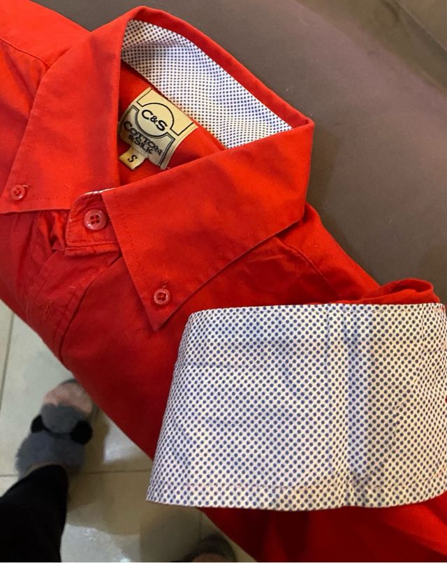 Camicia rossa uomo Cotton & Silk