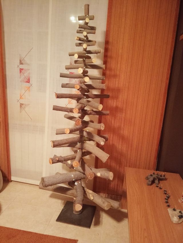 arbol de Navidad maderas naturales