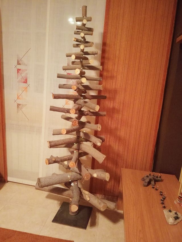 arbol de Navidad maderas naturales