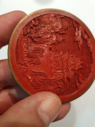 Medalla Cinabrio Beijing China antigua