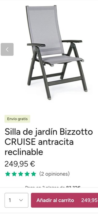 Silla plegable Bizzotto precio real 249,95