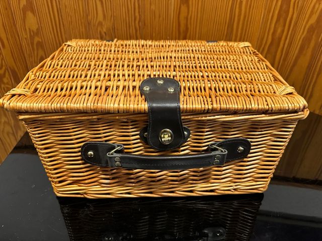 Cesta mimbre retro pícnic 2 personas