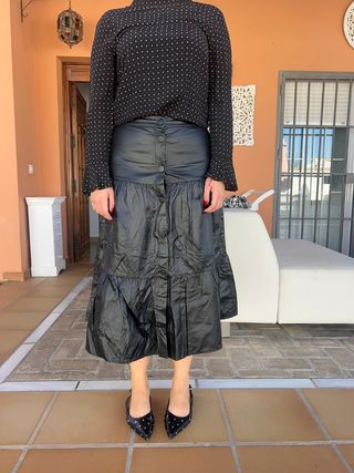 Falda MIDI imitación piel 