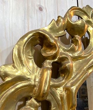 CONSOLA CON ESPEJO S.XIX  EN MADERA CON PAN DE ORO