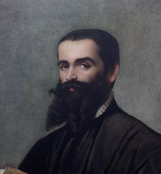 Escuela Francesa Acuarela Retrato de un Hombre XIX