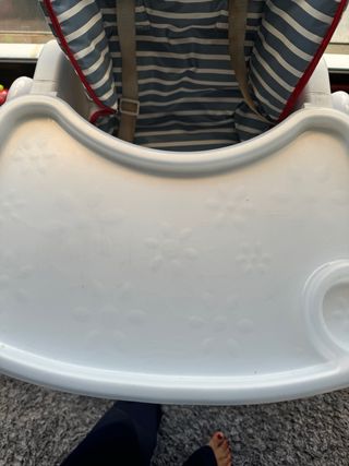 Trona Plegable Rayas, en azul.